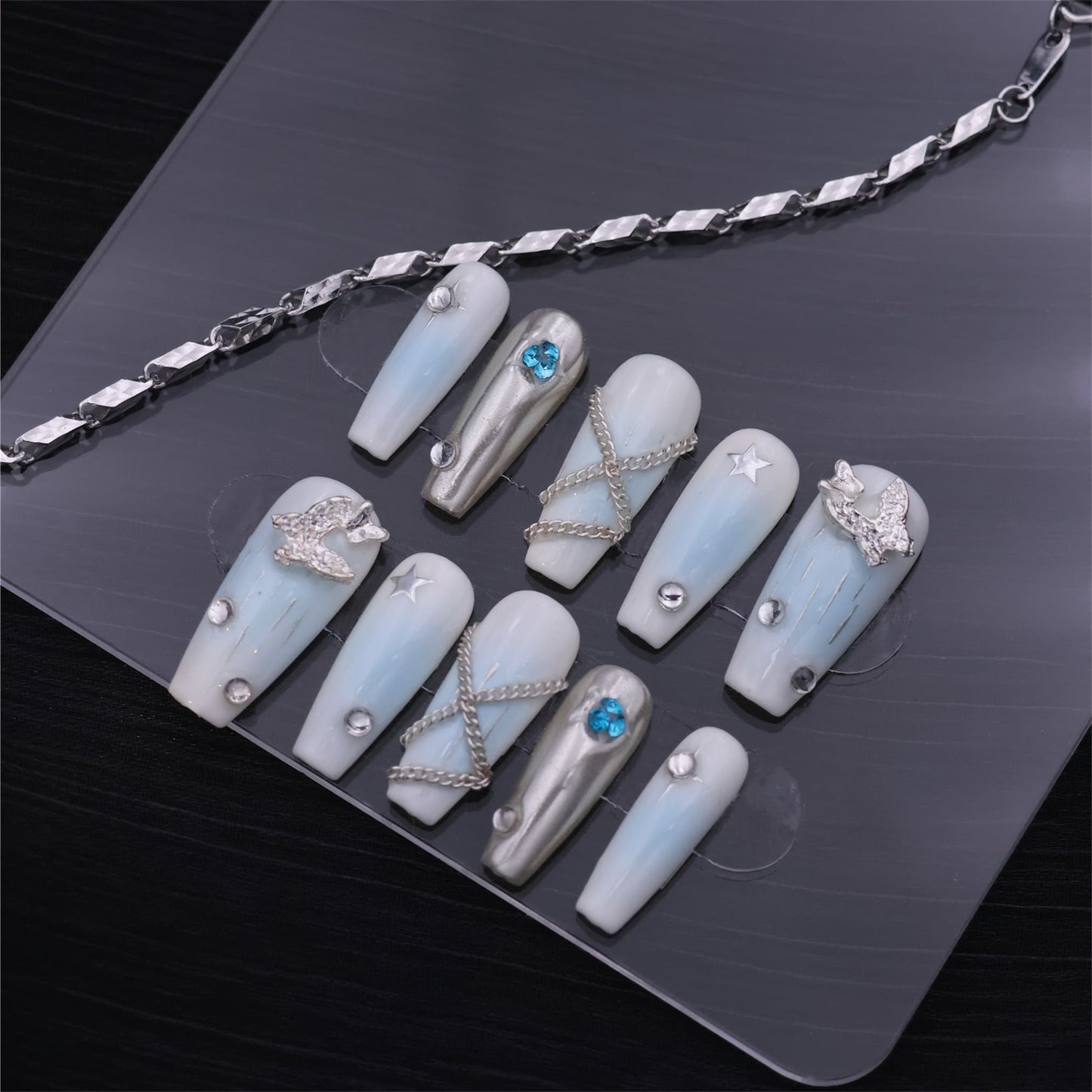 Coffin Christmas press on nails