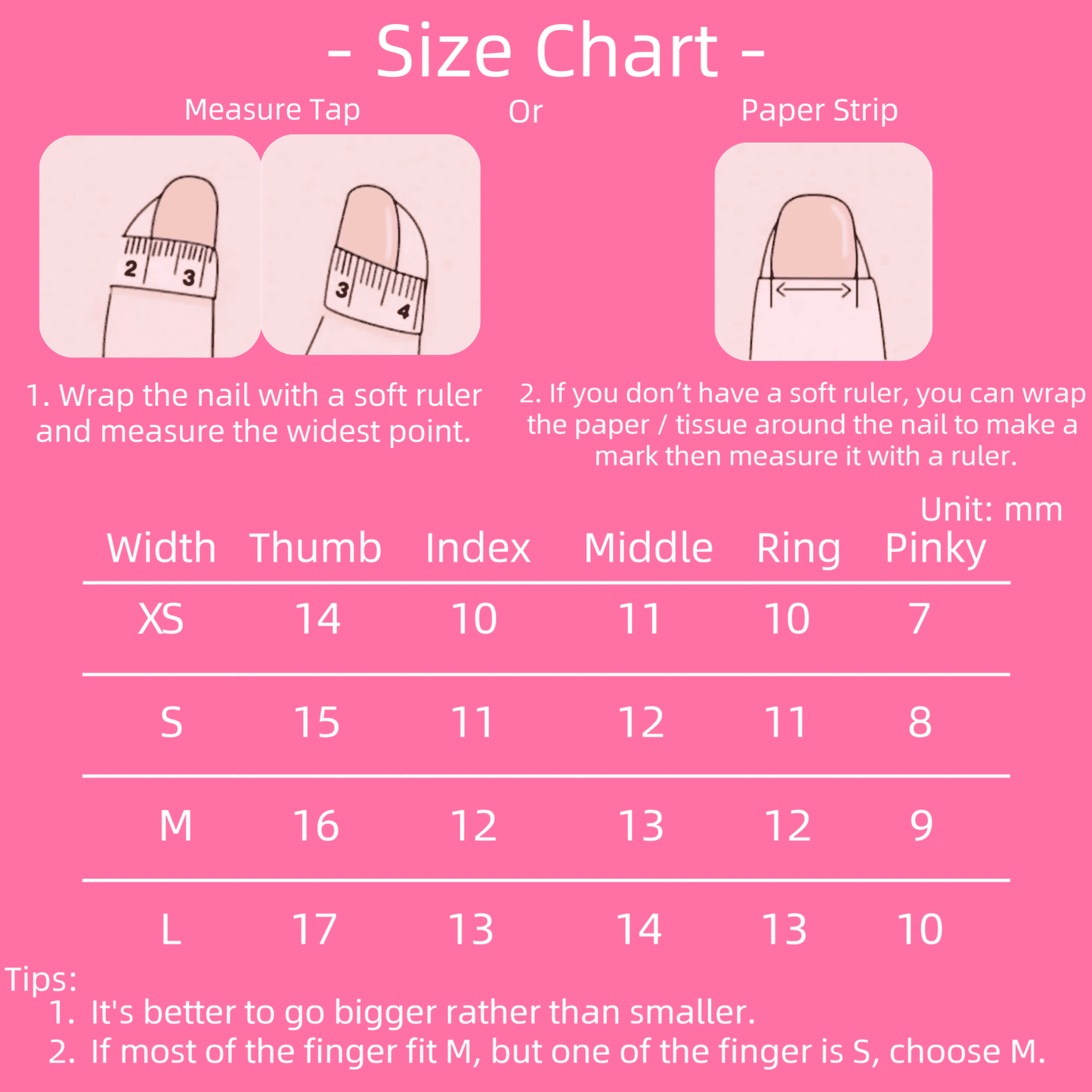 Chuan Chuan Measure Nails Size 43