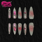 Long Stiletto Pink Magic Girls Press On Nails