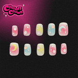 Short Squoval Cute Night Kids Press On Nails