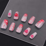 Short Coffin Red Fruit Candy Press On Nails