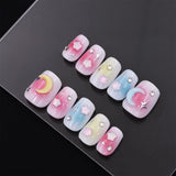 Short Squoval Cute Night Kids Press On Nails