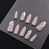 Medium Almond Pink Gems Mine Press On Nails
