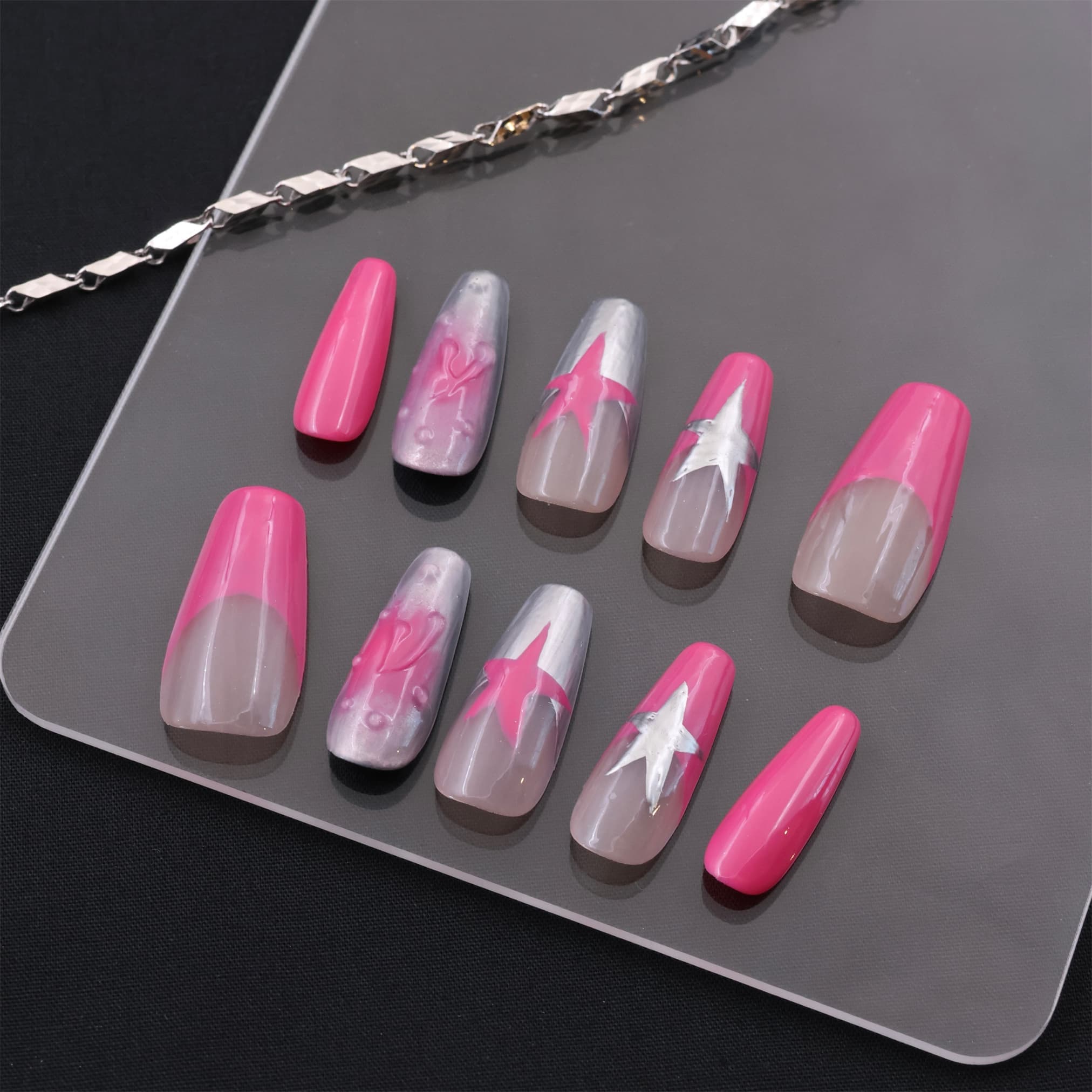Medium Coffin pink Sailor Moon Press On Nails