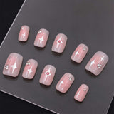 Medium Squoval Pink Skin Press On Nails