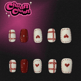 Short Squoval Red Candy Press On Nails