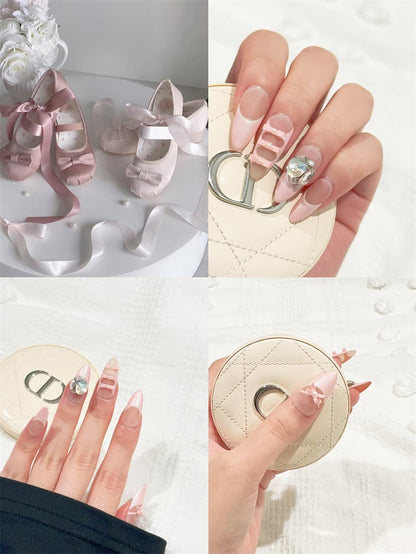 pink almond press on nails kiss press on nails